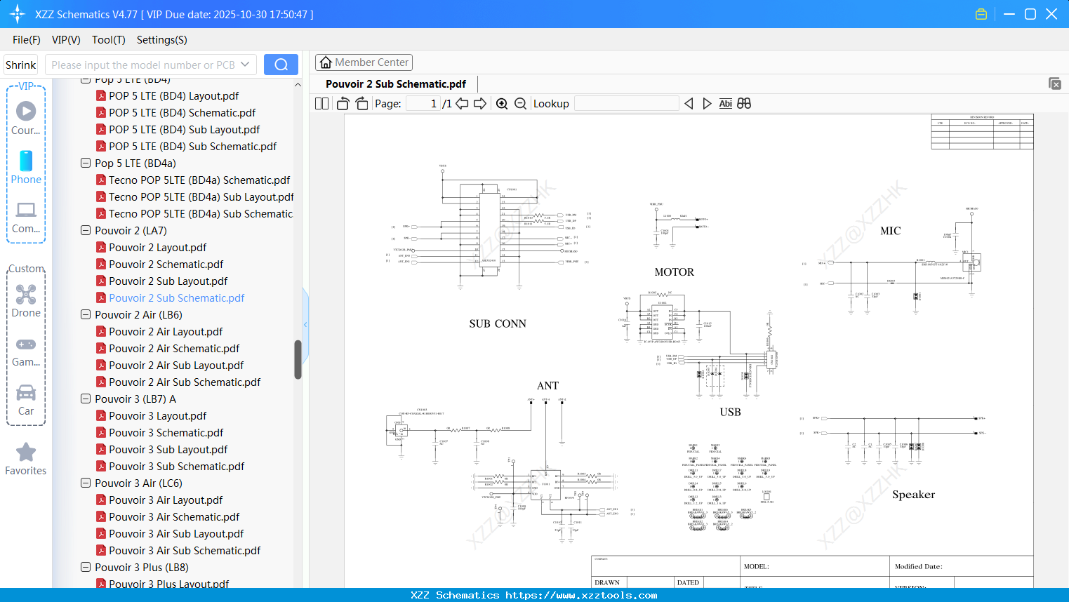 Tecno Pouvoir 2 Sub Schematic
